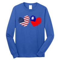 Usa Taiwan Flag Heart Valentines Day Taiwanese American Cute Gift Long Sleeve Shirt