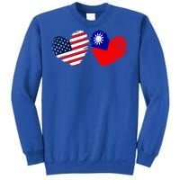 Usa Taiwan Flag Heart Valentines Day Taiwanese American Cute Gift Sweatshirt