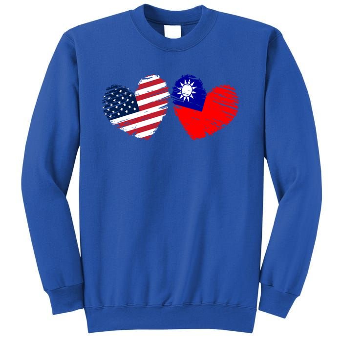 Usa Taiwan Flag Heart Valentines Day Taiwanese American Cute Gift Sweatshirt