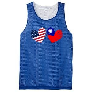 Usa Taiwan Flag Heart Valentines Day Taiwanese American Cute Gift Mesh Reversible Basketball Jersey Tank