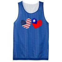 Usa Taiwan Flag Heart Valentines Day Taiwanese American Cute Gift Mesh Reversible Basketball Jersey Tank