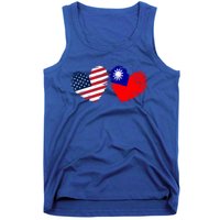 Usa Taiwan Flag Heart Valentines Day Taiwanese American Cute Gift Tank Top