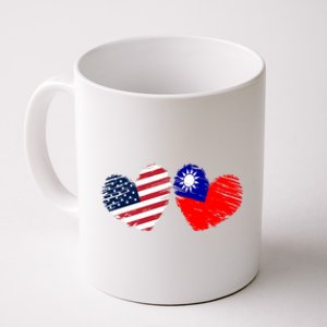 Usa Taiwan Flag Heart Valentines Day Taiwanese American Cute Gift Coffee Mug