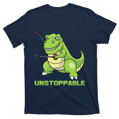 Unstoppable Tyrannosaur Funny T Rex Dino Lovers Humor Outfit T-Shirt