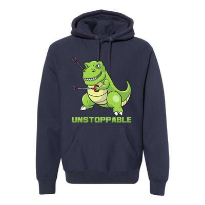 Unstoppable Tyrannosaur Funny T Rex Dino Lovers Humor Outfit Premium Hoodie