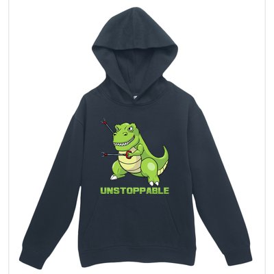 Unstoppable Tyrannosaur Funny T Rex Dino Lovers Humor Outfit Urban Pullover Hoodie