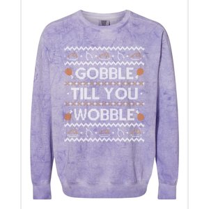 Ugly Thanksgiving Funny Gobble Wobble Cute Gift Cute Gift Colorblast Crewneck Sweatshirt