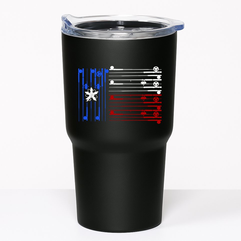 USA Texas Fishing Rods Flag Tumbler