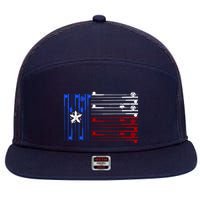 USA Texas Fishing Rods Flag 7 Panel Mesh Trucker Snapback Hat