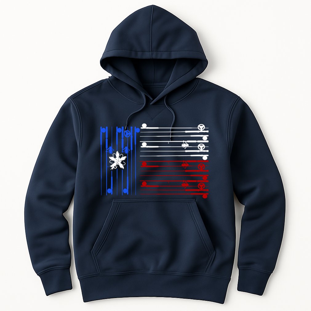 USA Texas Fishing Rods Flag Hoodie