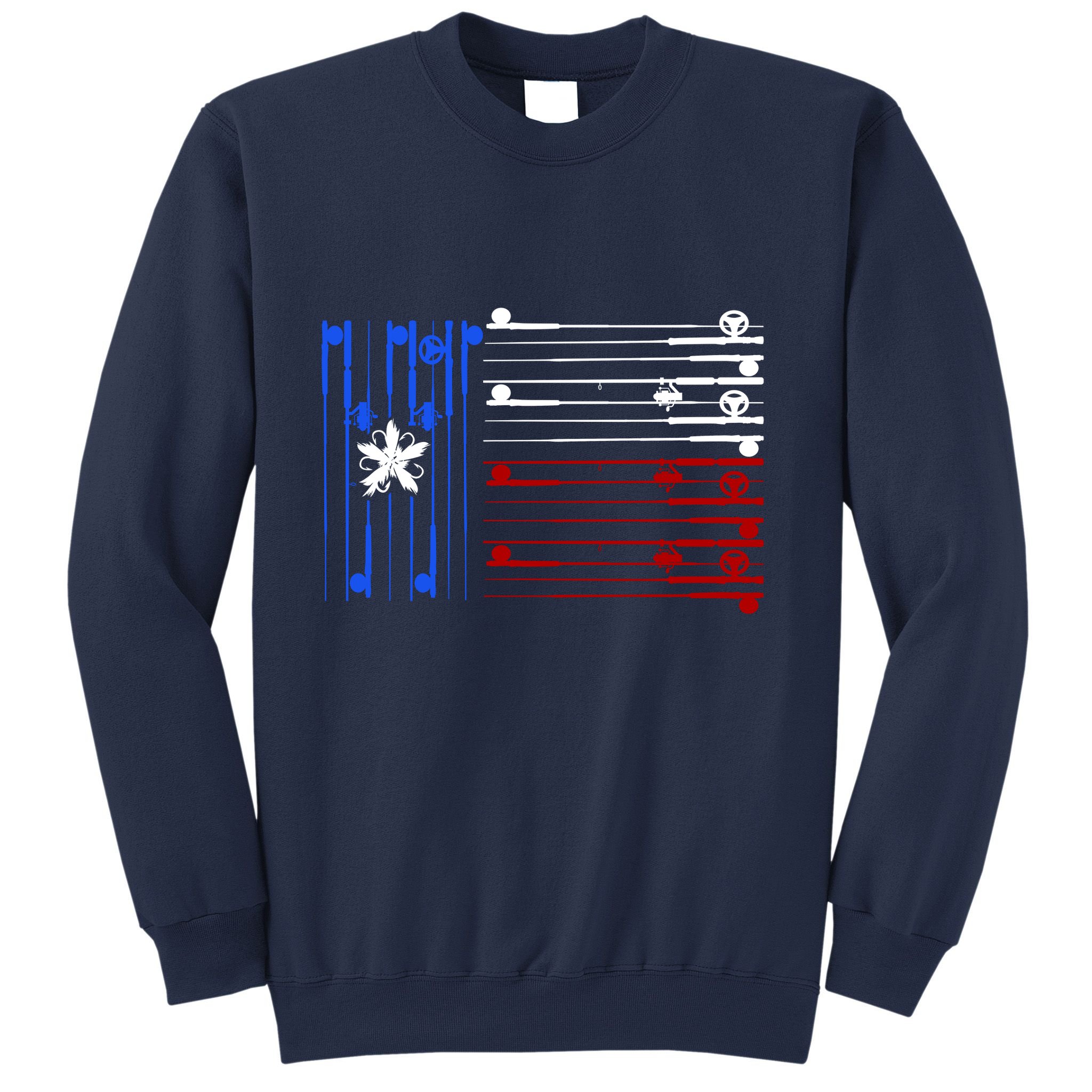 USA Texas Fishing Rods Flag Sweatshirt