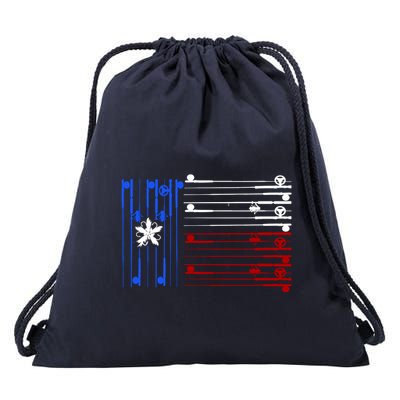 USA Texas Fishing Rods Flag Drawstring Bag