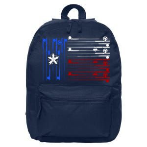 USA Texas Fishing Rods Flag 16 in Basic Backpack