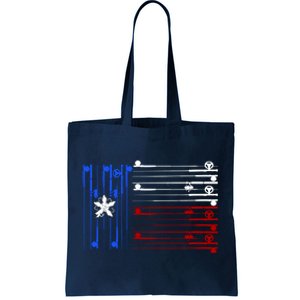 USA Texas Fishing Rods Flag Tote Bag