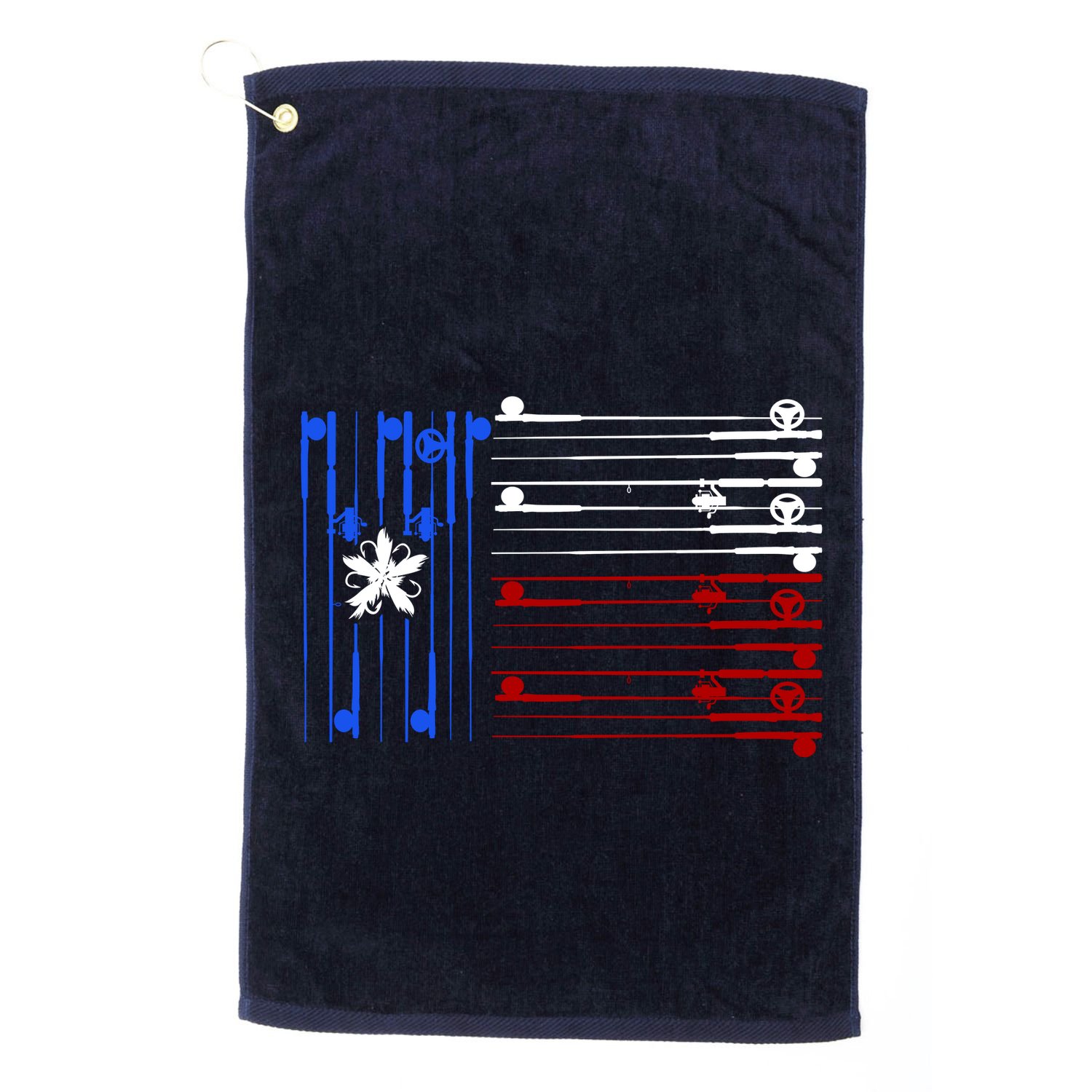 USA Texas Fishing Rods Flag Golf Towel