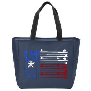 USA Texas Fishing Rods Flag Zip Tote Bag