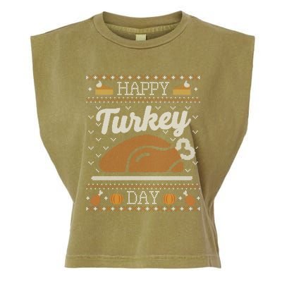 Ugly Thanksgiving Funny Happy Turkey Day Gift Garment-Dyed Women's Muscle Tee