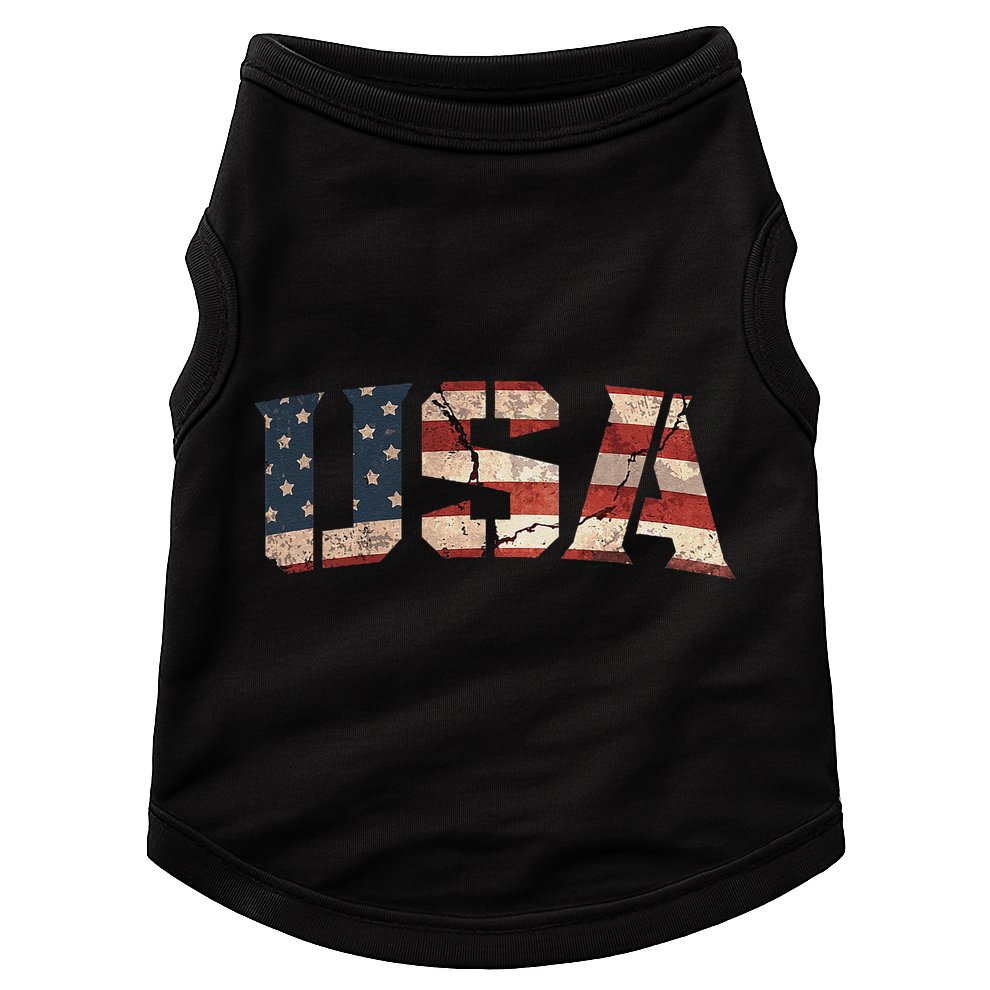 Usa Text Flag American Flag Patriotic 4th Of July Doggie Tank