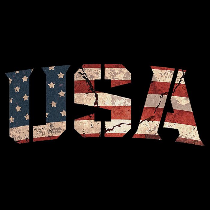 Usa Text Flag American Flag Patriotic 4th Of July 7-Panel Snapback Hat