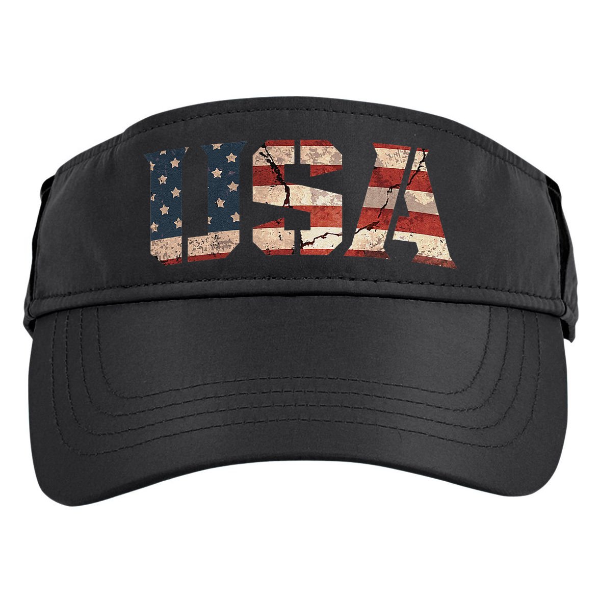 Usa Text Flag American Flag Patriotic 4th Of July Adult Drive Performance Visor