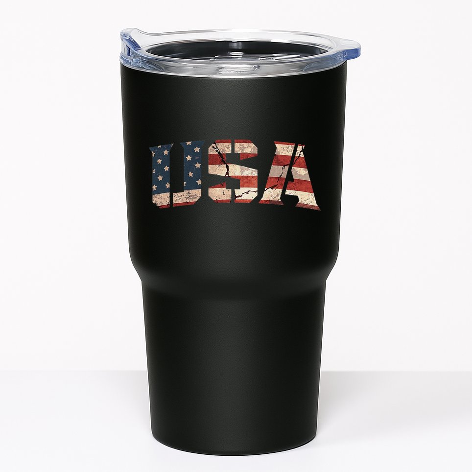 Usa Text Flag American Flag Patriotic 4th Of July Tumbler