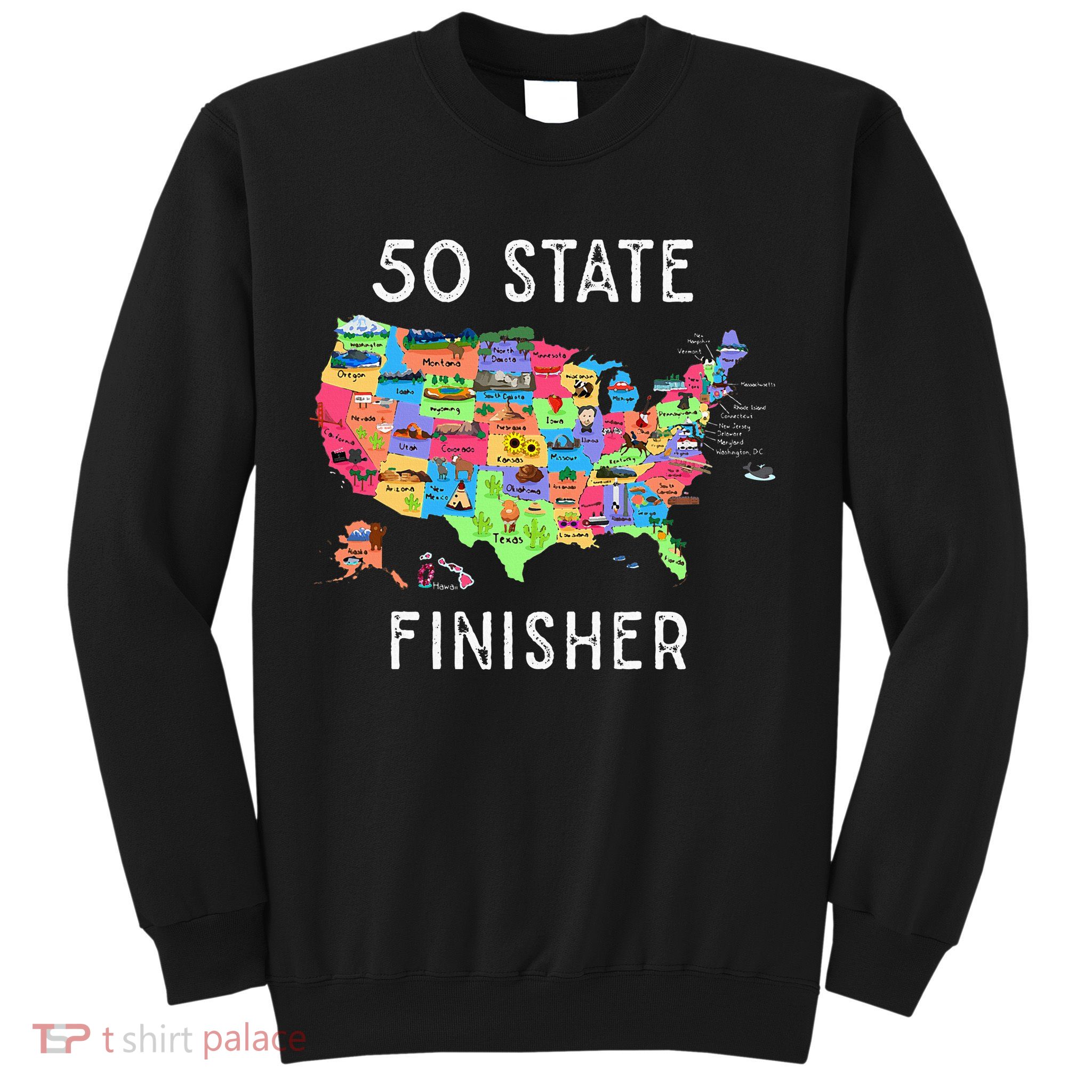 USA Travel Gift Visit 50 States Map Sweatshirt