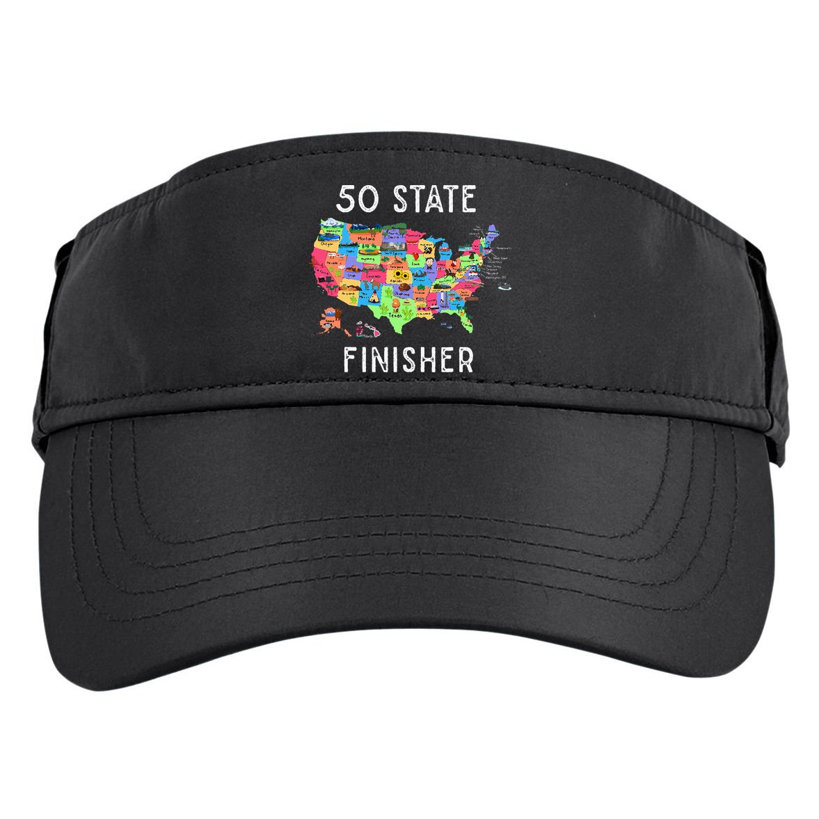 USA Travel Gift Visit 50 States Map Adult Drive Performance Visor