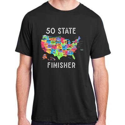 USA Travel Gift Visit 50 States Map Adult ChromaSoft Performance T-Shirt