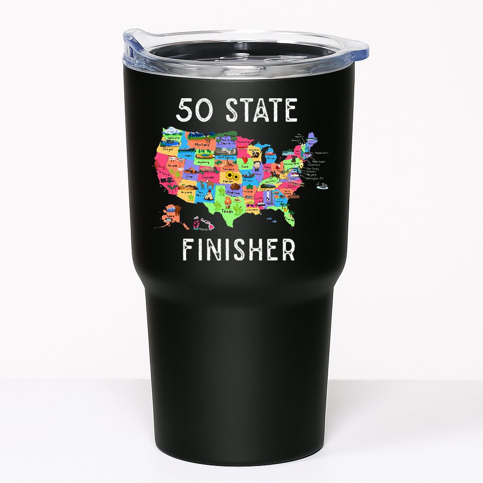 USA Travel Gift Visit 50 States Map Tumbler