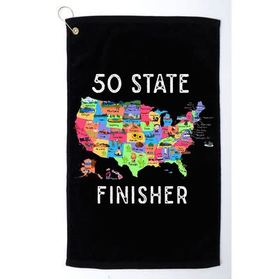 USA Travel Gift Visit 50 States Map Golf Towel
