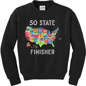 USA Travel Gift Visit 50 States Map Kids Sweatshirt