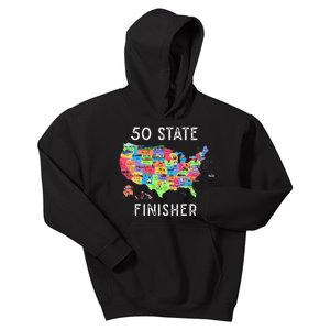 USA Travel Gift Visit 50 States Map Kids Hoodie