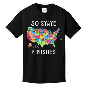 USA Travel Gift Visit 50 States Map Kids T-Shirt