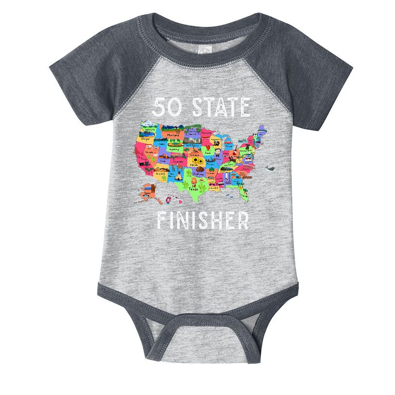 USA Travel Gift Visit 50 States Map Infant Baby Jersey Bodysuit