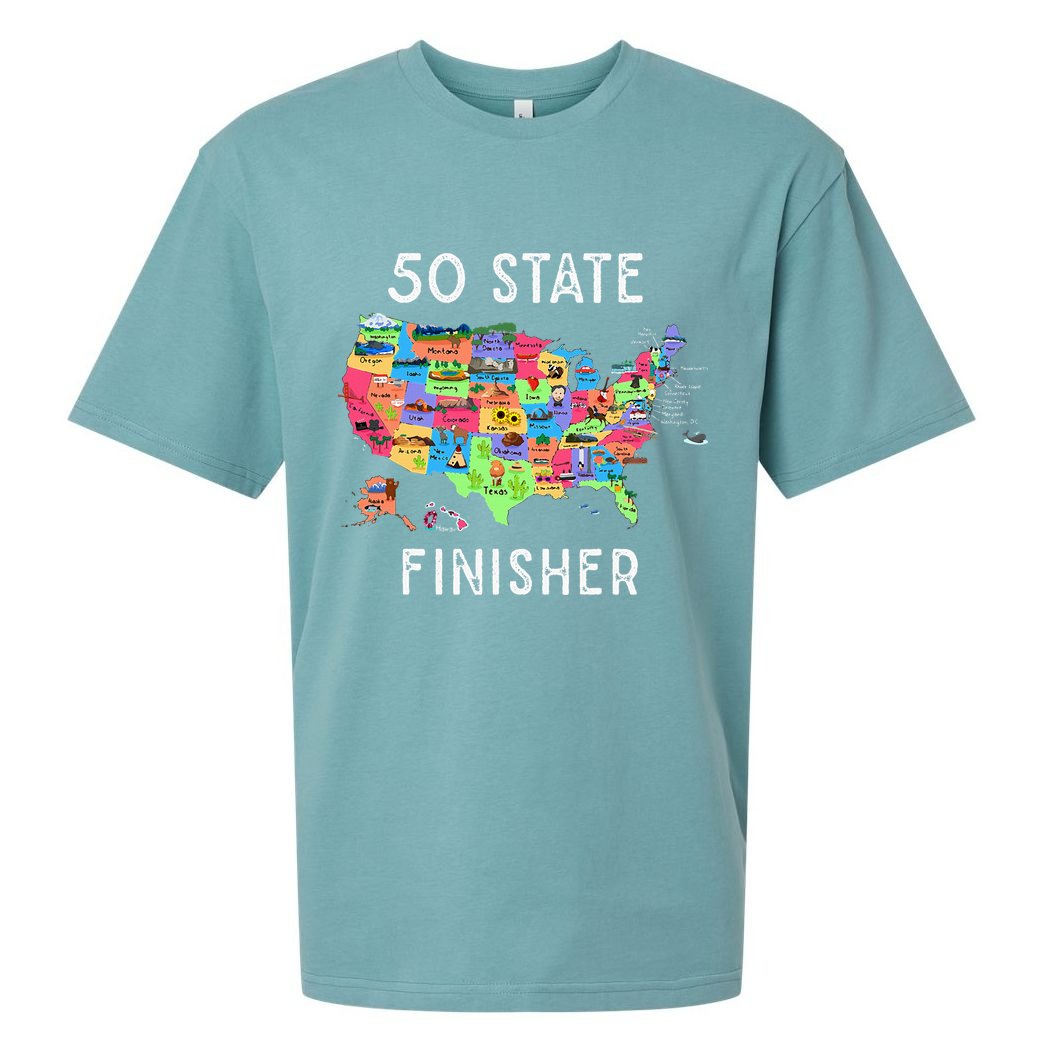 USA Travel Gift Visit 50 States Map Sueded Cloud Jersey T-Shirt