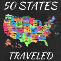USA Travel Gift Visit 50 States Map 7 Panel Mesh Trucker Snapback Hat