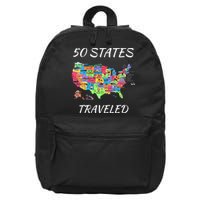 USA Travel Gift Visit 50 States Map 16 in Basic Backpack