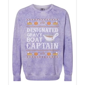 Ugly Thanksgiving Gravy Boat Captain Colorblast Crewneck Sweatshirt