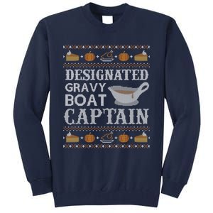 Ugly Thanksgiving Gravy Boat Captain Tall Sweatshirt