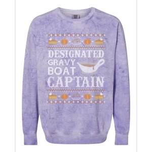 Ugly Thanksgiving Gravy Boat Captain Cool Gift Cool Gift Colorblast Crewneck Sweatshirt