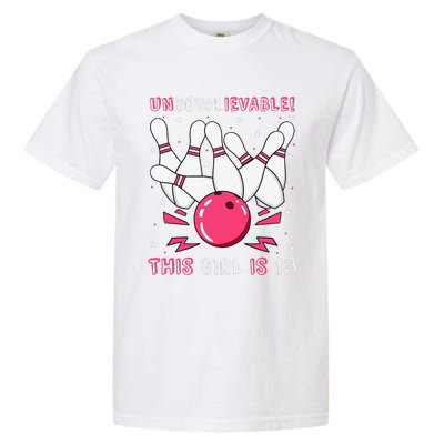 Unbowlievable! This Girl Is 13 Birthday Bowling Party 13th Garment-Dyed Heavyweight T-Shirt