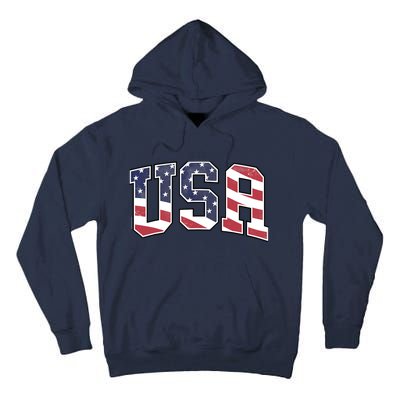 USA T Graphic Patriotic American Flag Tall Hoodie