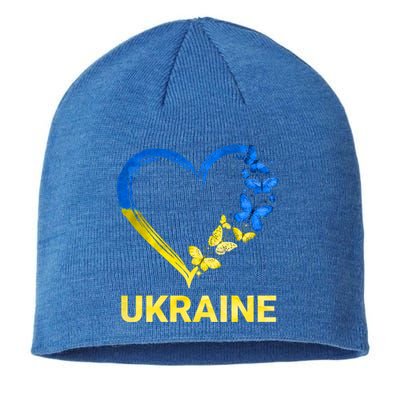 Ukraine Tee Heart Butterfly I Stand With Ukraine Flag Gift Sustainable Beanie