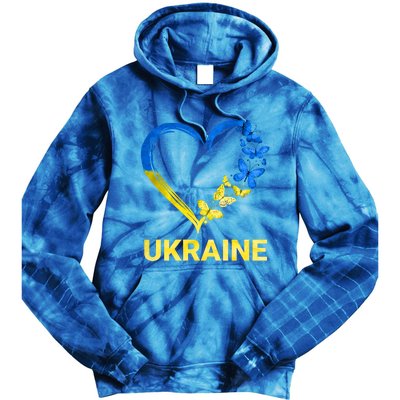 Ukraine Tee Heart Butterfly I Stand With Ukraine Flag Gift Tie Dye Hoodie