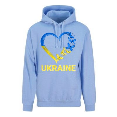 Ukraine Tee Heart Butterfly I Stand With Ukraine Flag Gift Unisex Surf Hoodie