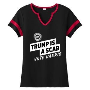 Uaw Trump Is A Scab Vote Harris Ladies Halftime Notch Neck Tee