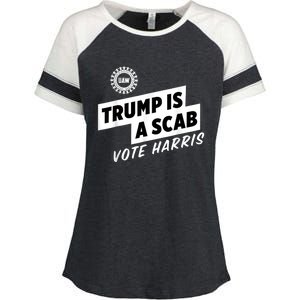 Uaw Trump Is A Scab Vote Harris Enza Ladies Jersey Colorblock Tee