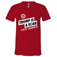 Uaw Trump Is A Scab Vote Harris V-Neck T-Shirt