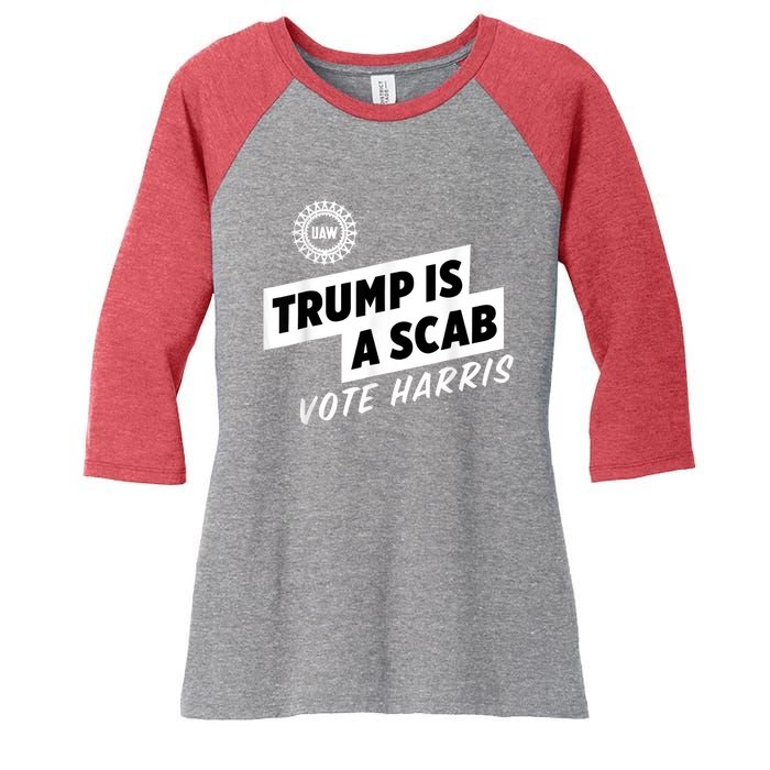 Uaw Trump Is A Scab Vote Harris Women's Tri-Blend 3/4-Sleeve Raglan Shirt