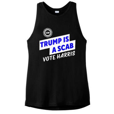 Uaw Trump Is A Scab Vote Harris Walz Ladies PosiCharge Tri-Blend Wicking Tank